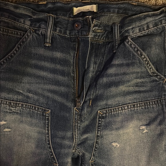 Worn twice American Eagle Outfitters Blue Relaxed Jeans with Distressed Details - Picture 4 of 9